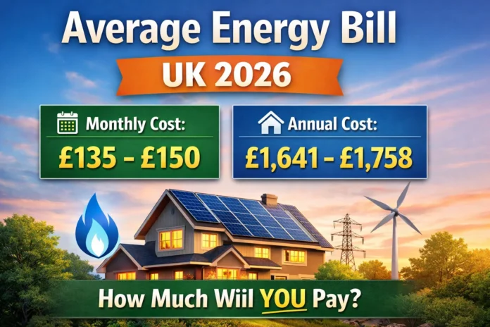 average energy bill UK 2026 monthly and annual cost breakdown for households